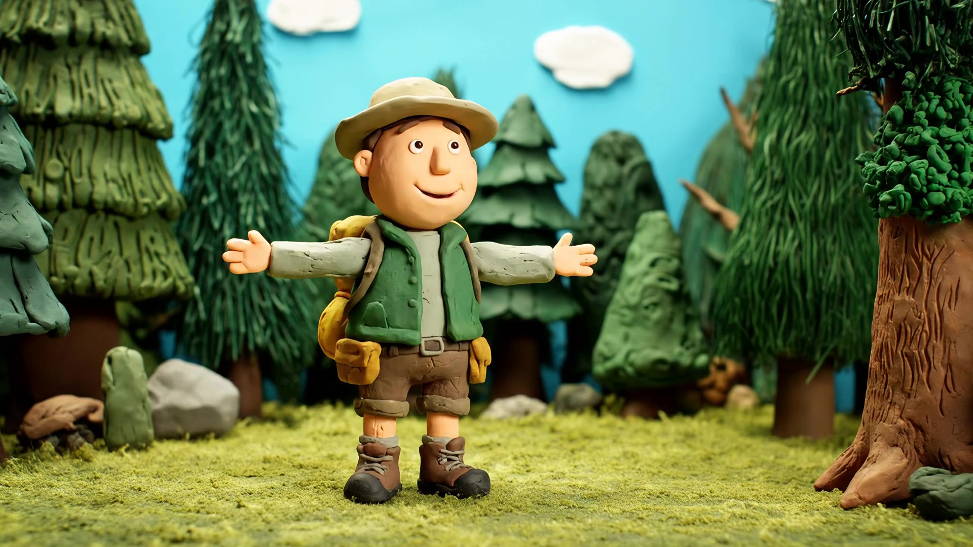 Camping (Stop Motion): Camper: "I'm one with nature now!" Bear: "Nature would prefer some personal space."